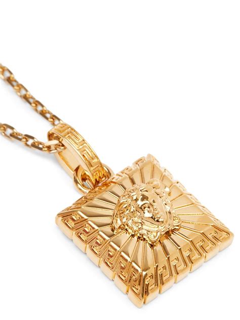 versace rose gold chain square medusa|versace necklace farfetch.